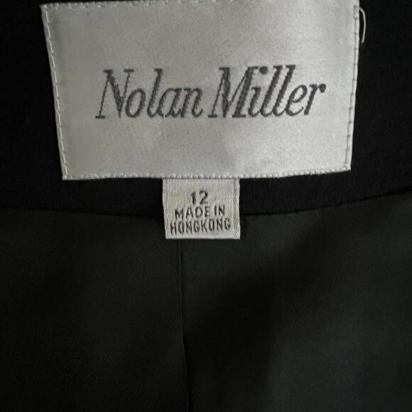 Nolan Miller Vtg Rhinestone Bow Placket Black Wool Evening Jacket Vtg 90s sz 12 - Picture 2 of 9